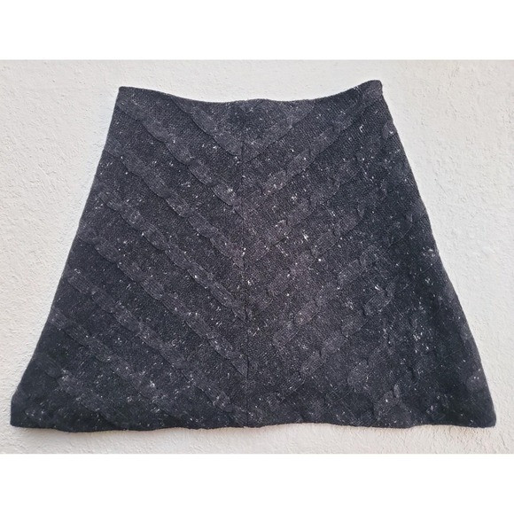 Nanette Lepore Dresses & Skirts - Nanette Lepore Vintage 90s Y2K Gray Wool Tweed A-Line Mini Skirt Chevron XS S